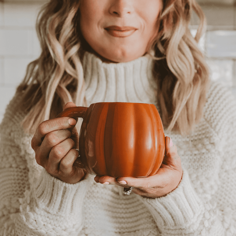 Sweet Water Decor Orange Pumpkin 19 oz Figural Coffee Mug