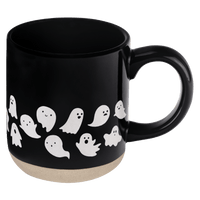 Sweet Water Decor Ghosts 14 oz Black Stoneware Coffee Mug