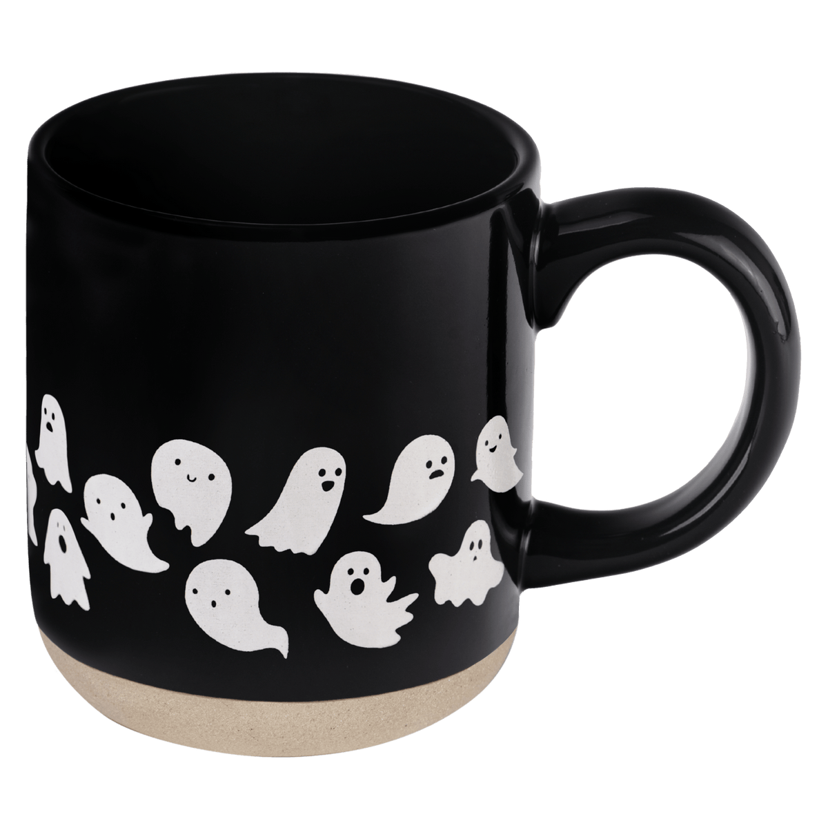 Sweet Water Decor Ghosts 14 oz Black Stoneware Coffee Mug