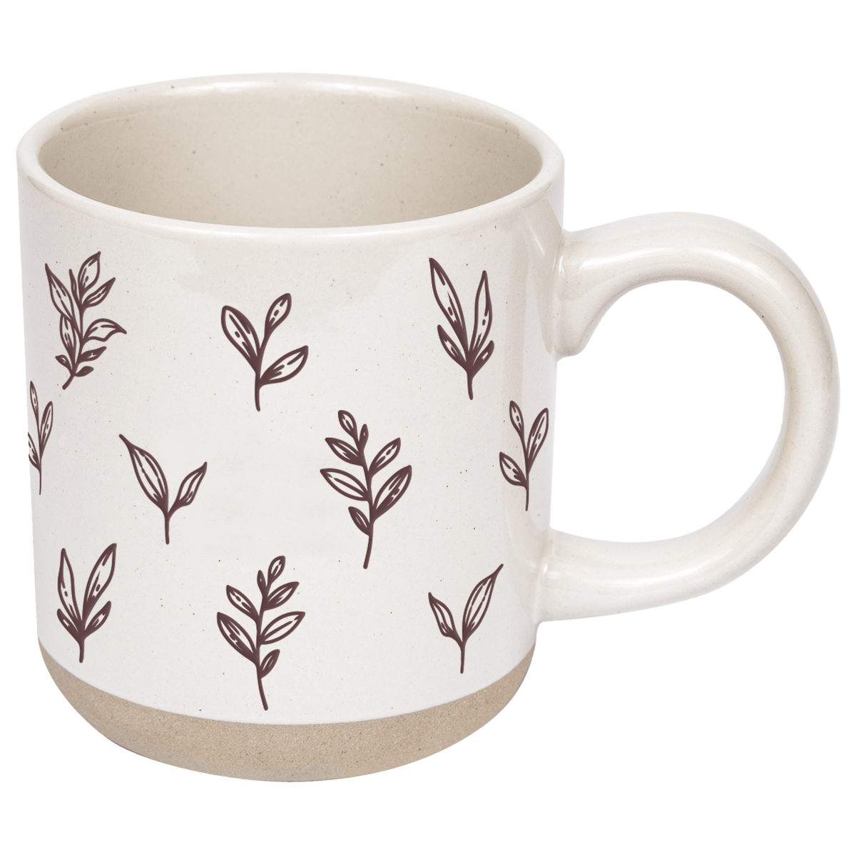 Sweet Water Decor Brown Leaves 14 oz Stoneware Coffee Mug
