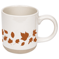 Sweet Water Decor Orange Leaves 14 oz Cream Stoneware Coffee Mug