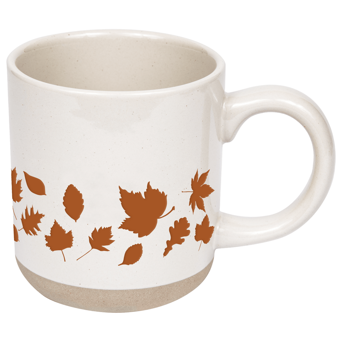 Sweet Water Decor Orange Leaves 14 oz Cream Stoneware Coffee Mug