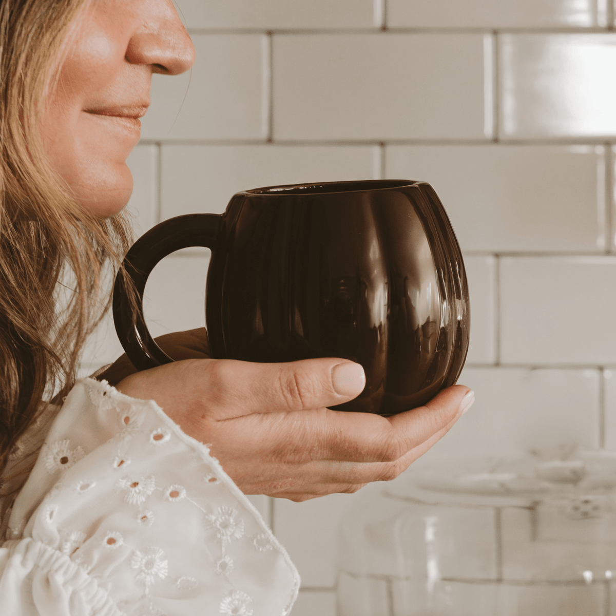 Sweet Water Decor Brown Pumpkin 19 oz Figural Coffee Mug