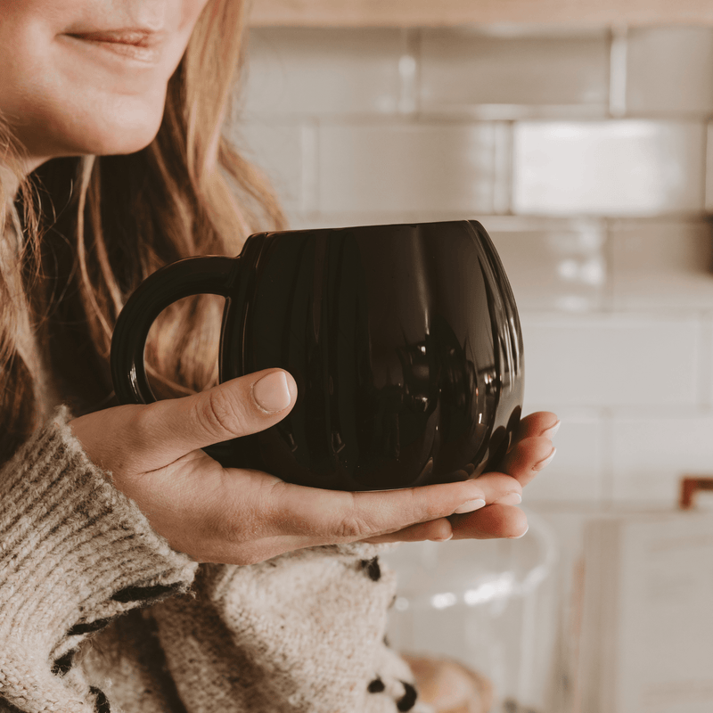 Sweet Water Decor Black Pumpkin 19 oz Figural Coffee Mug