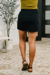 Drawstring Skort in Black