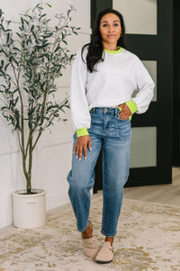 Contrast Pullover Sweatshirt