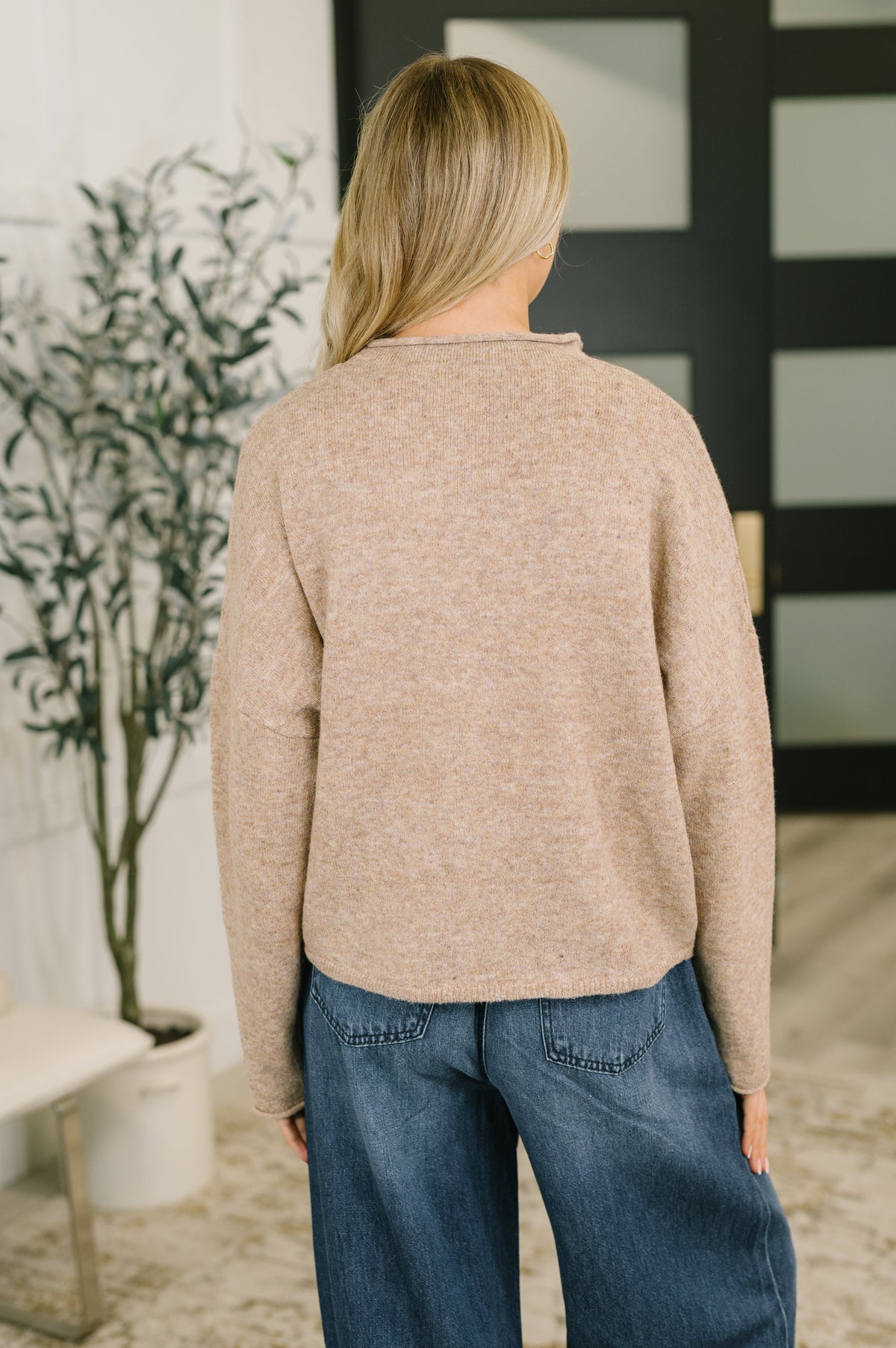 Collared Button Down Cardigan in Mocha