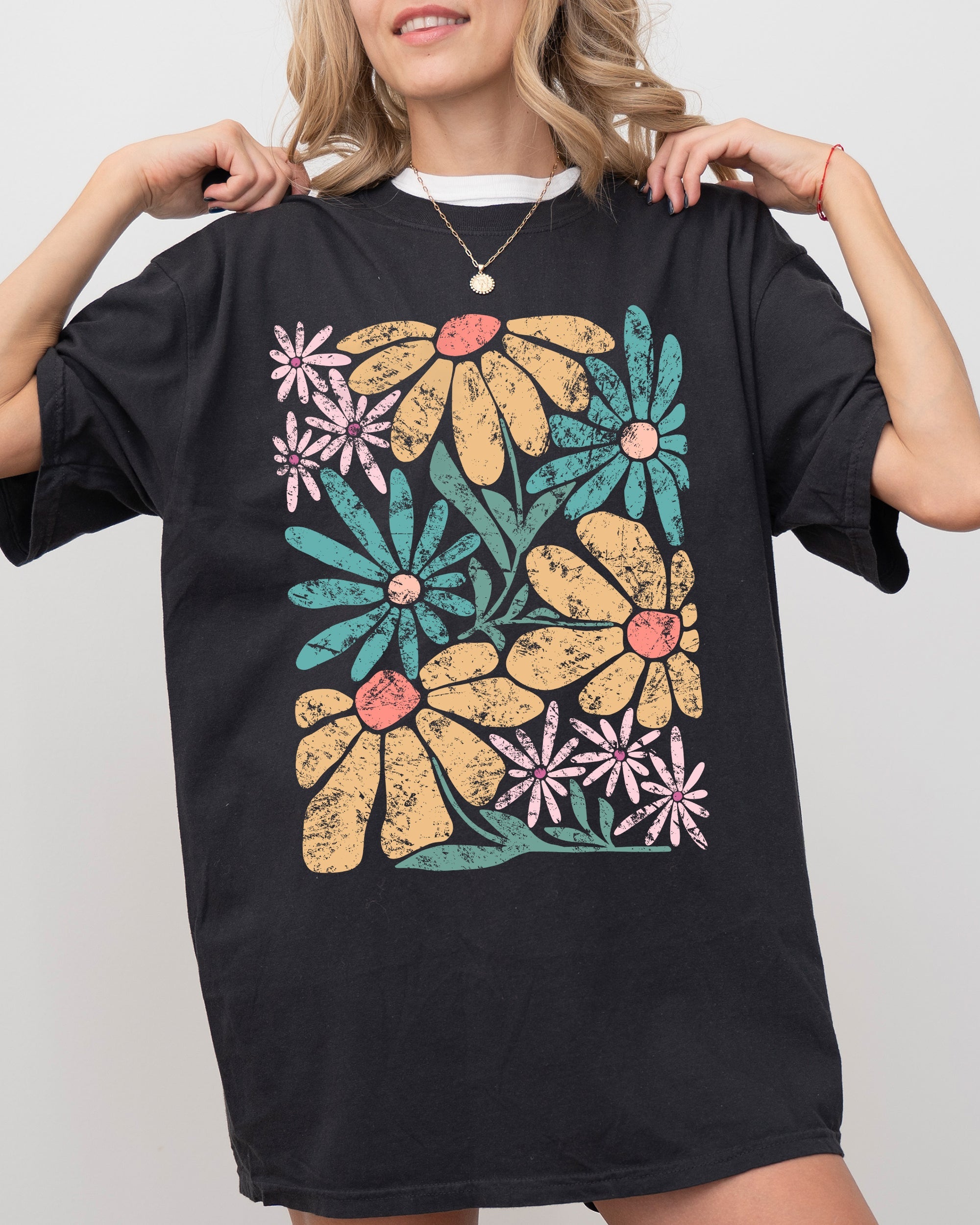 Summer Vibes Abstract Flowers Comfort Colors Graphic T-Shirt