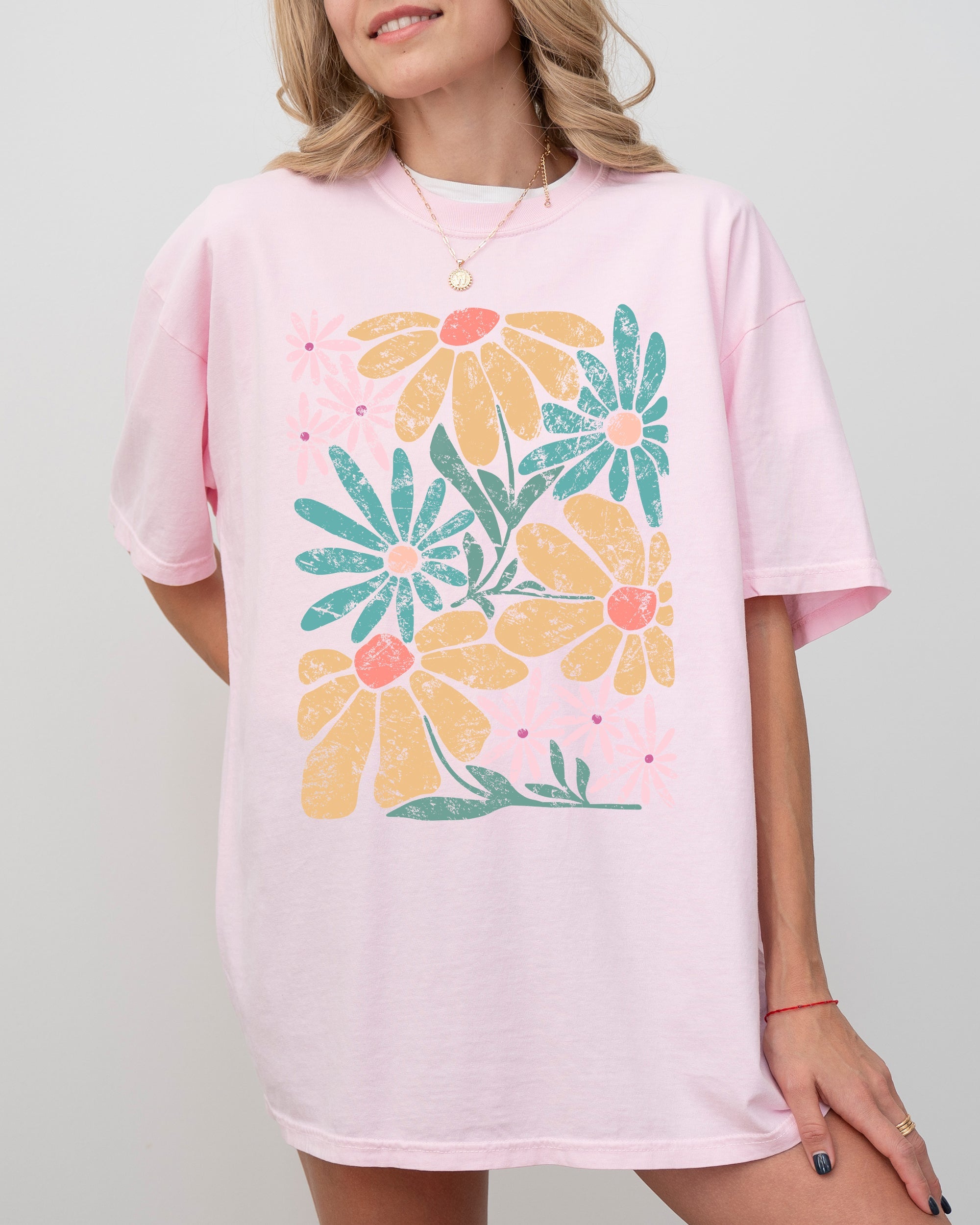 Summer Vibes Abstract Flowers Comfort Colors Graphic T-Shirt
