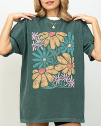 Summer Vibes Abstract Flowers Comfort Colors Graphic T-Shirt