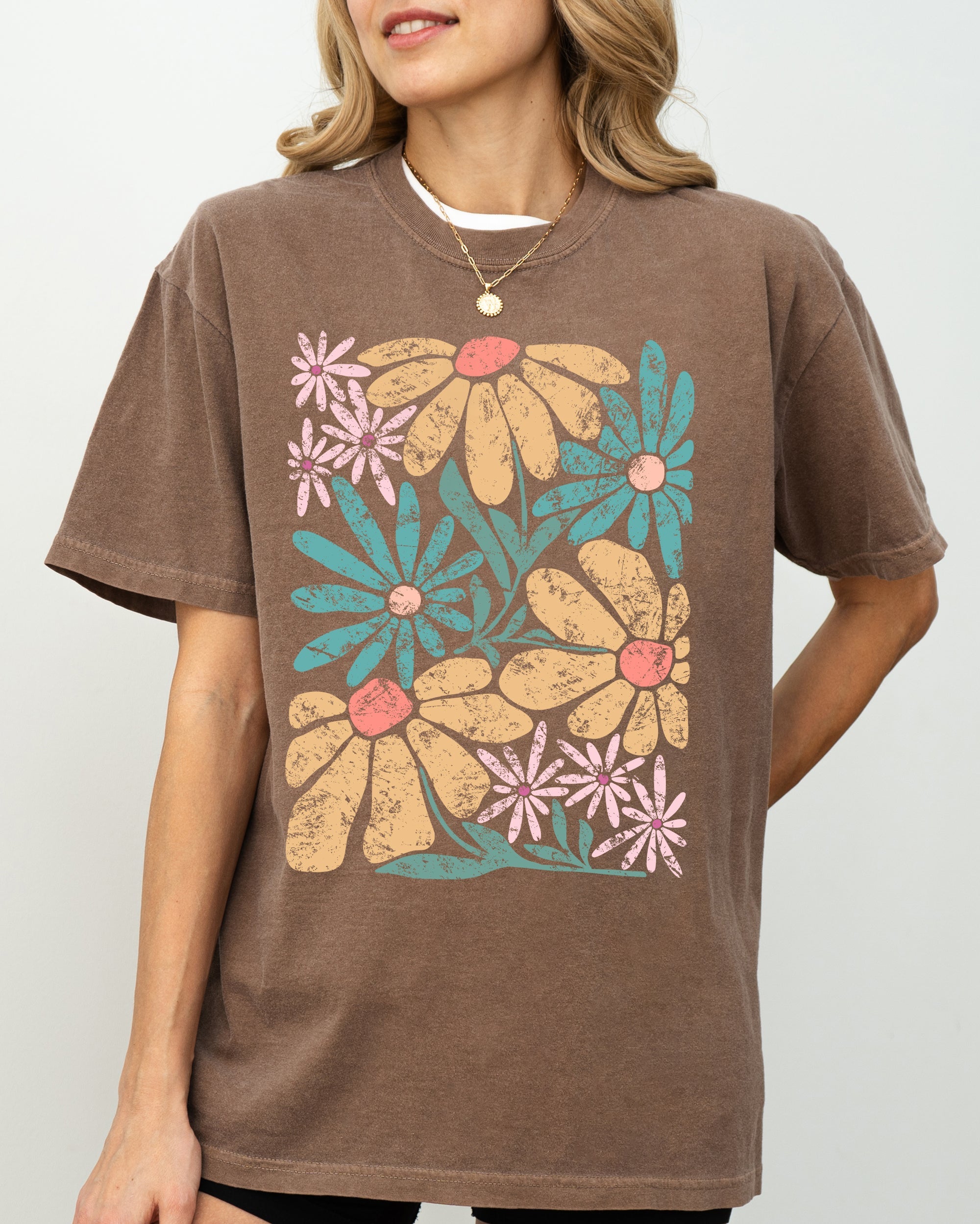Summer Vibes Abstract Flowers Comfort Colors Graphic T-Shirt