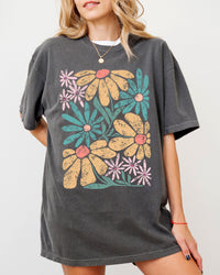 Summer Vibes Abstract Flowers Comfort Colors Graphic T-Shirt