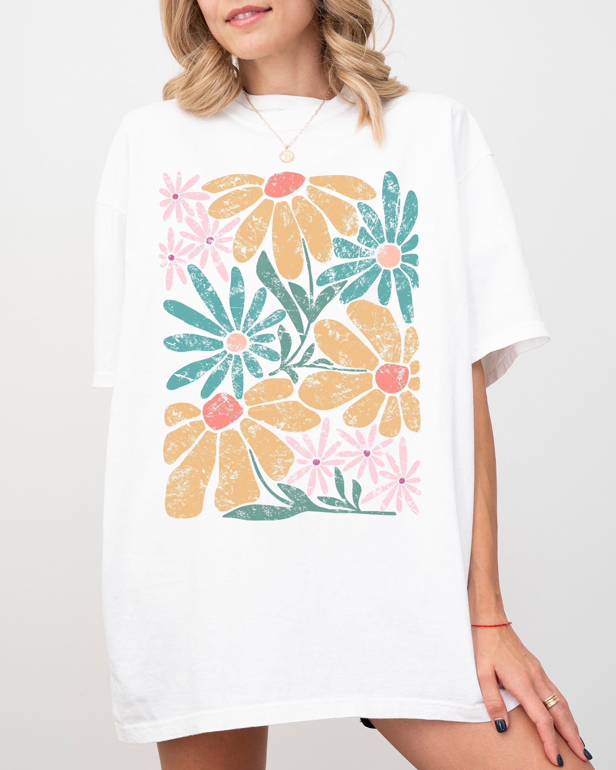 Summer Vibes Abstract Flowers Comfort Colors Graphic T-Shirt