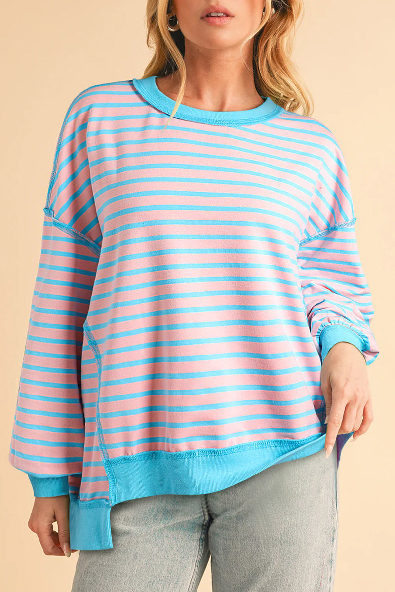 Cotton Candy Drop Shoulder Long Sleeve Top