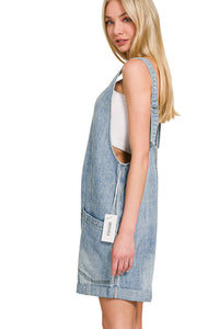 Zenana Denim Short Overalls with Pockets