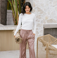 Lotus and Luna Yao Print Wide Leg Drawstring Pants