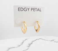 Flat Square Small Gold Hoop Earrings