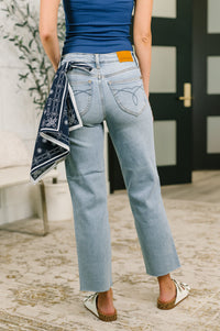 Judy Blue Mid Rise Ankle Straight with Bandana Loop 881120
