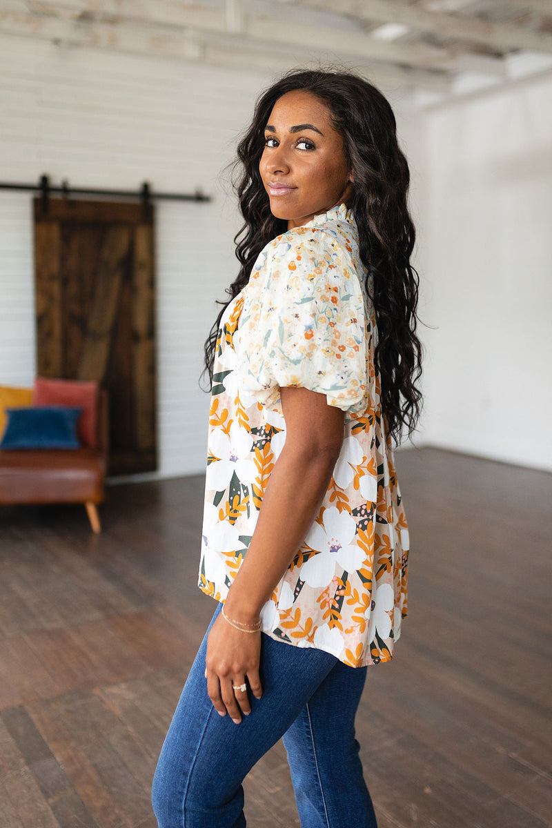Daydreamer Mixed Print Floral Top