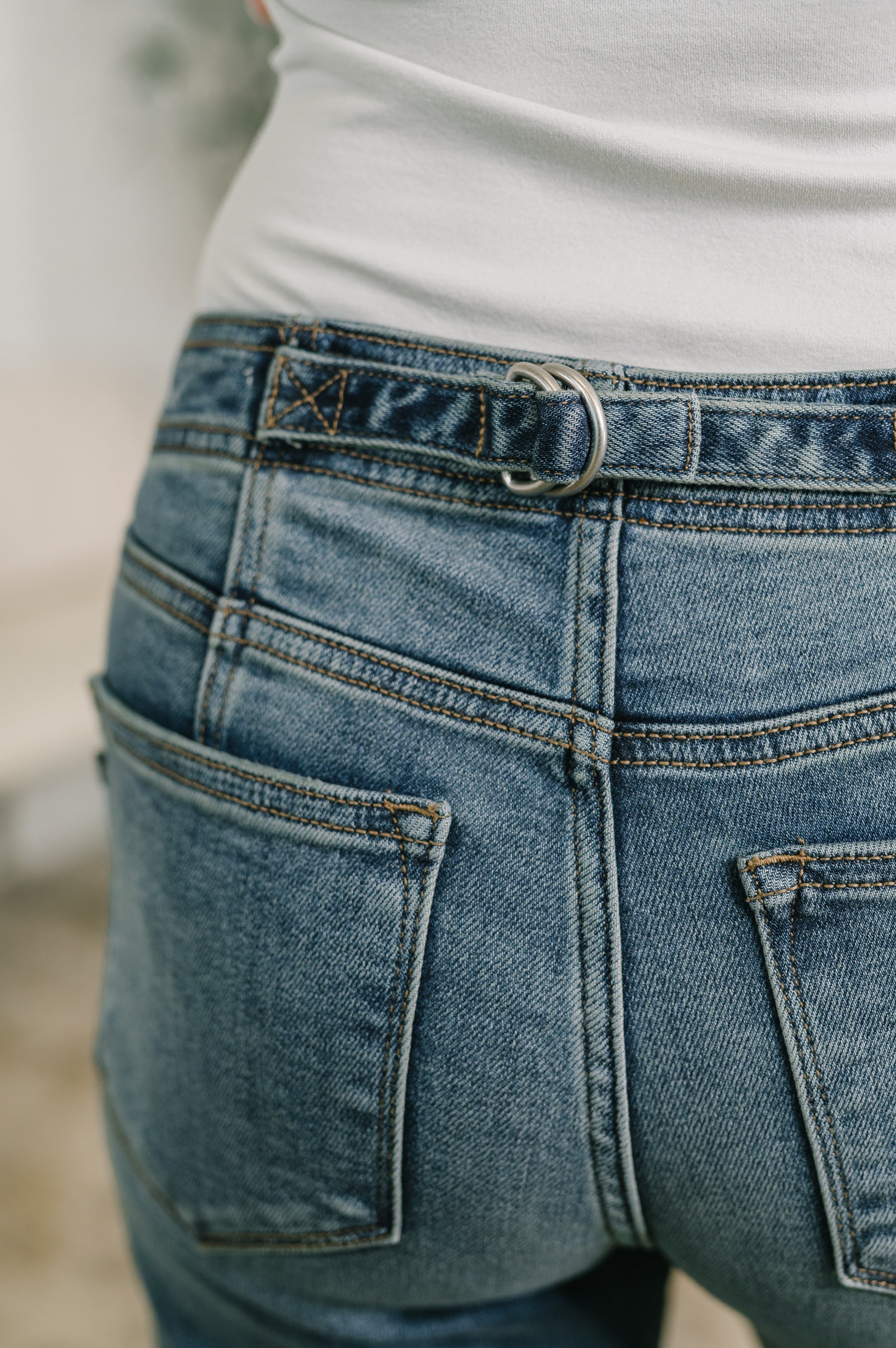 Judy Blue Mid Rise Boyfriend Jeans with Adjustable Back Tab 82731