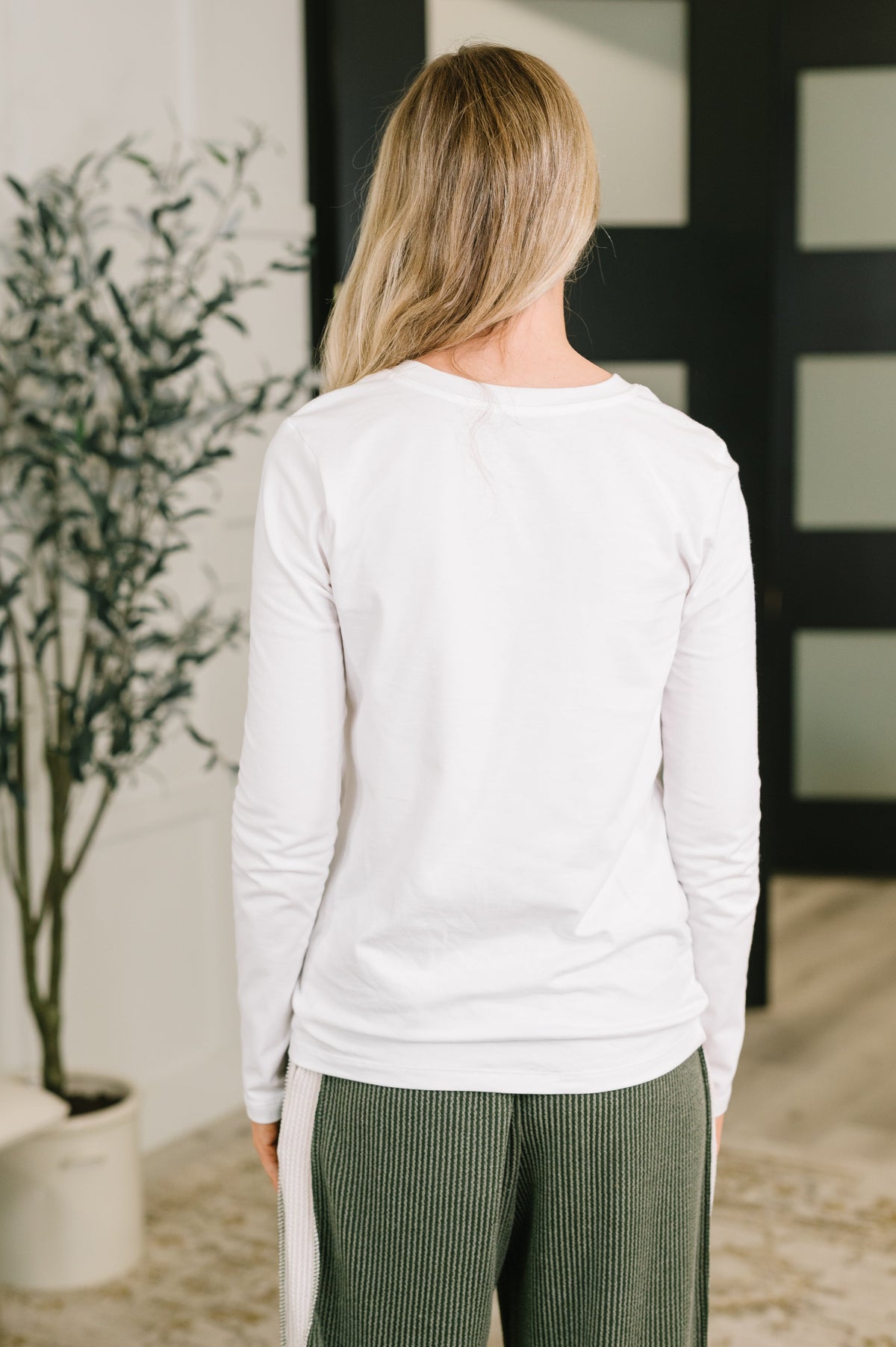 Zenana Back to Basics Long Sleeve Top in White