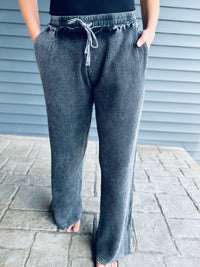 Mineral Washed Lounge Pants - Vintage Black