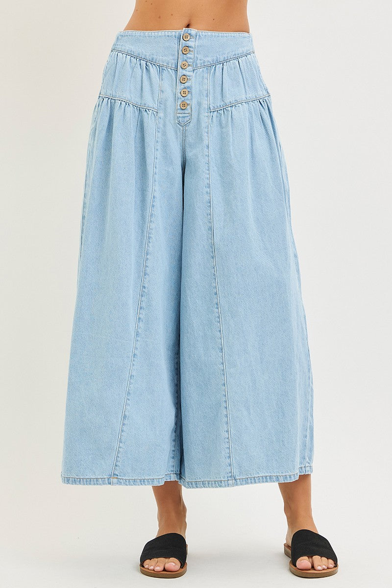 Risen High Rise Wide Fit Lightweight Denim Pants PWC21583