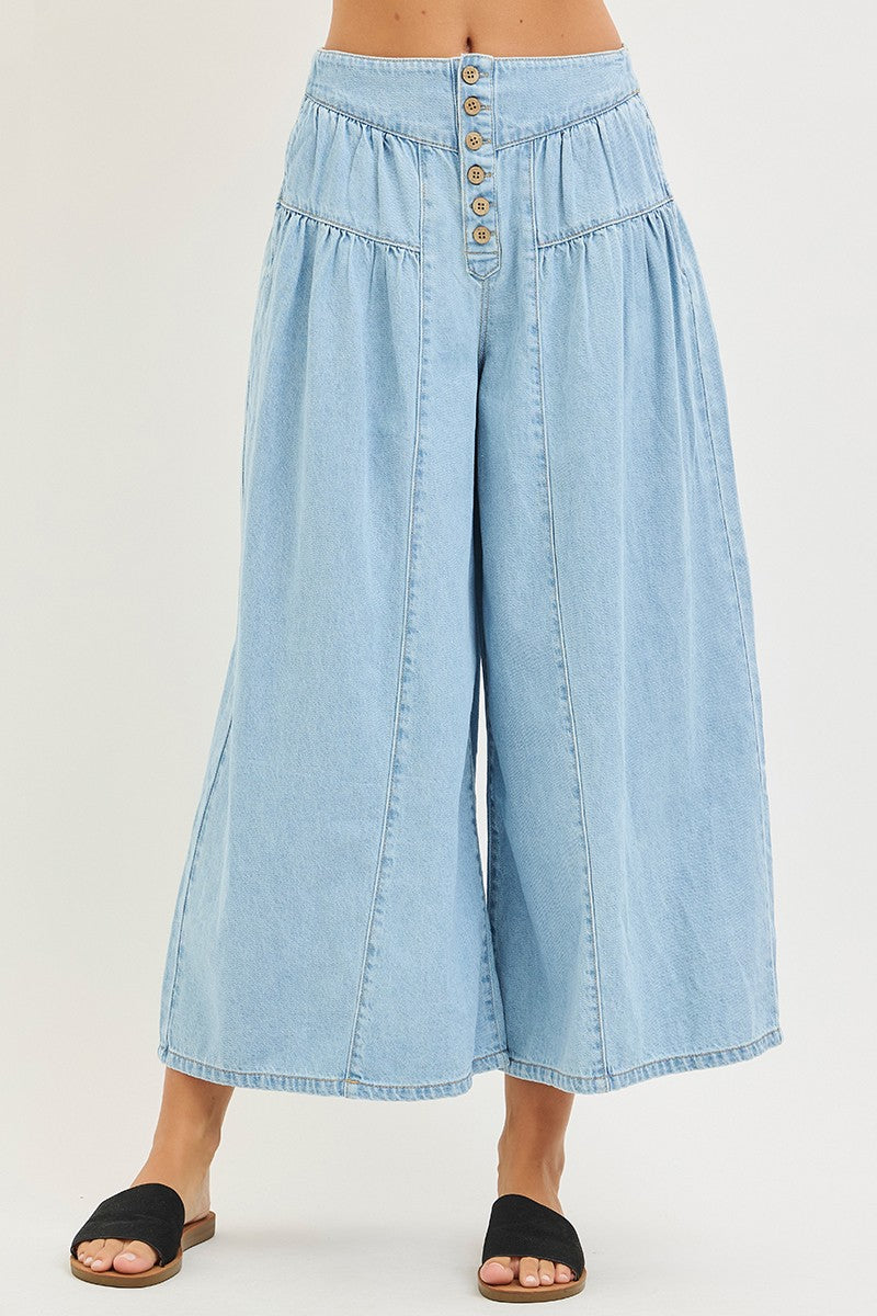 Risen High Rise Wide Fit Lightweight Denim Pants PWC21583