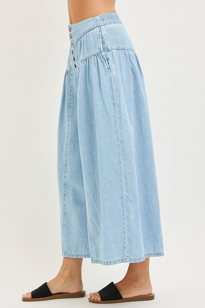 Risen High Rise Wide Fit Lightweight Denim Pants PWC21583