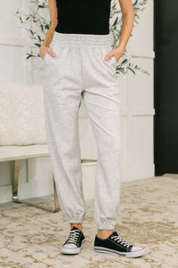 Zenana Scuba Joggers in Heather Grey