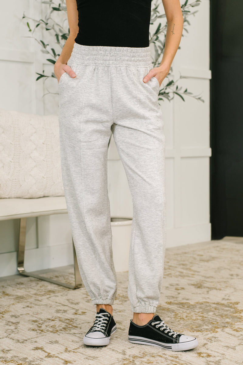 Zenana Scuba Joggers in Heather Grey