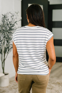 Striped Cap Sleeve Tee