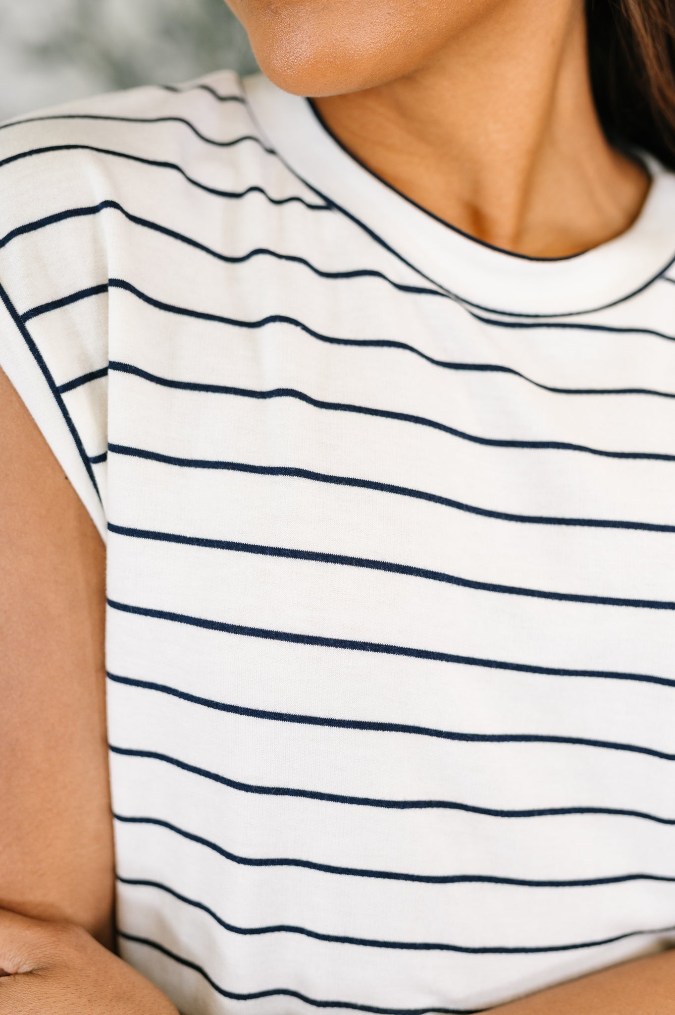 Striped Cap Sleeve Tee