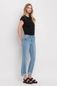Flying Monkey Janet Mid Rise Cropped Slim Straight Jeans