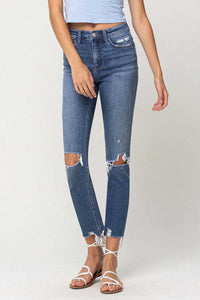 Flying Monkey Holly High Rise Distressed Slim Straight Jeans