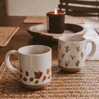 Sweet Water Decor Brown Leaves 14 oz Stoneware Coffee Mug
