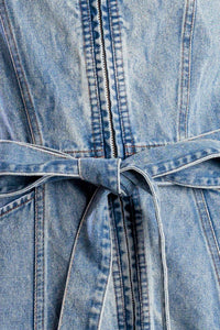 Flying Tomato Sunshine State of Mind Indigo Denim Midi Dress 