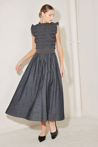 Flying Tomato Romantic Reverie Denim Midi Dress