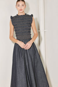 Flying Tomato Romantic Reverie Denim Midi Dress