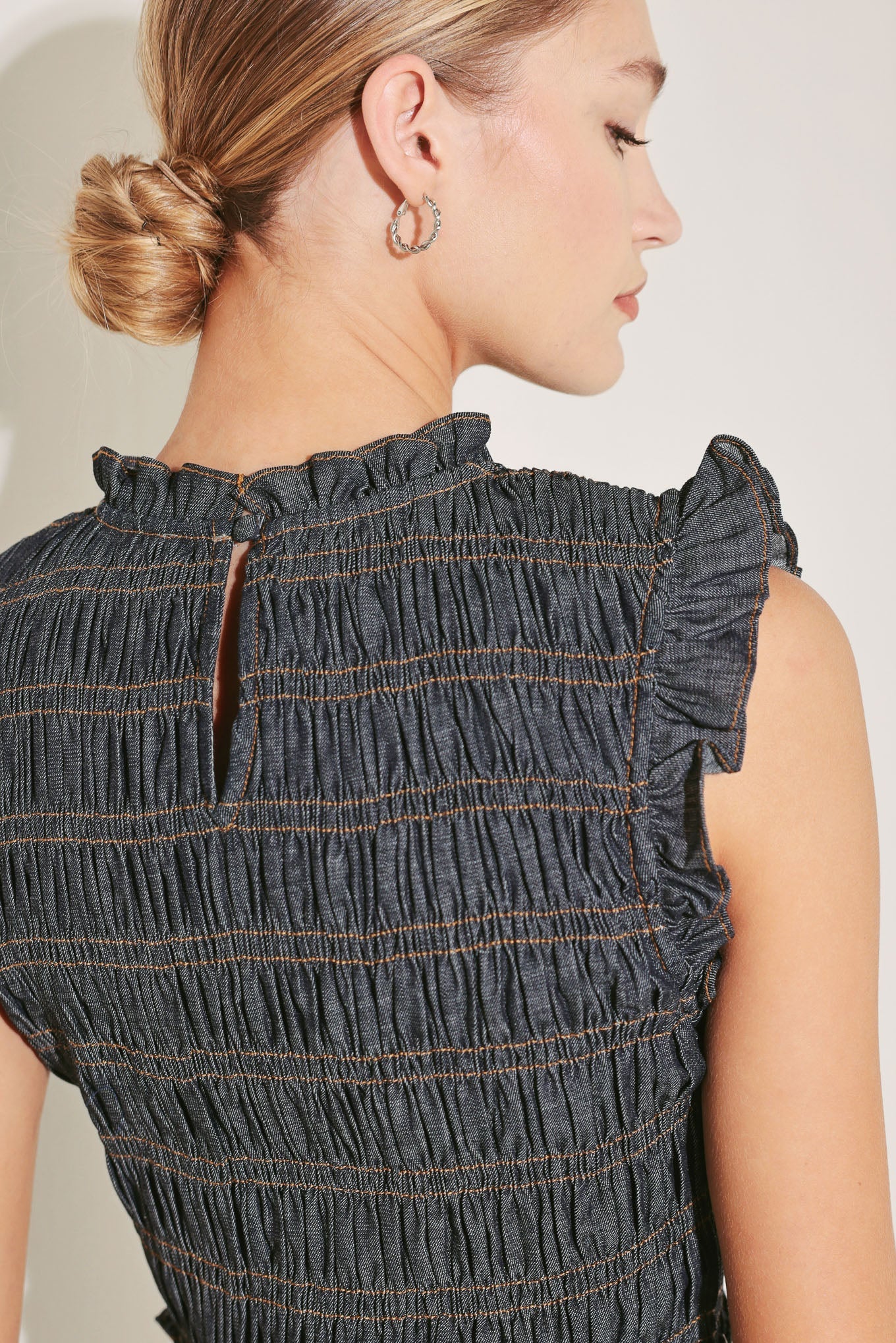 Flying Tomato Romantic Reverie Denim Midi Dress