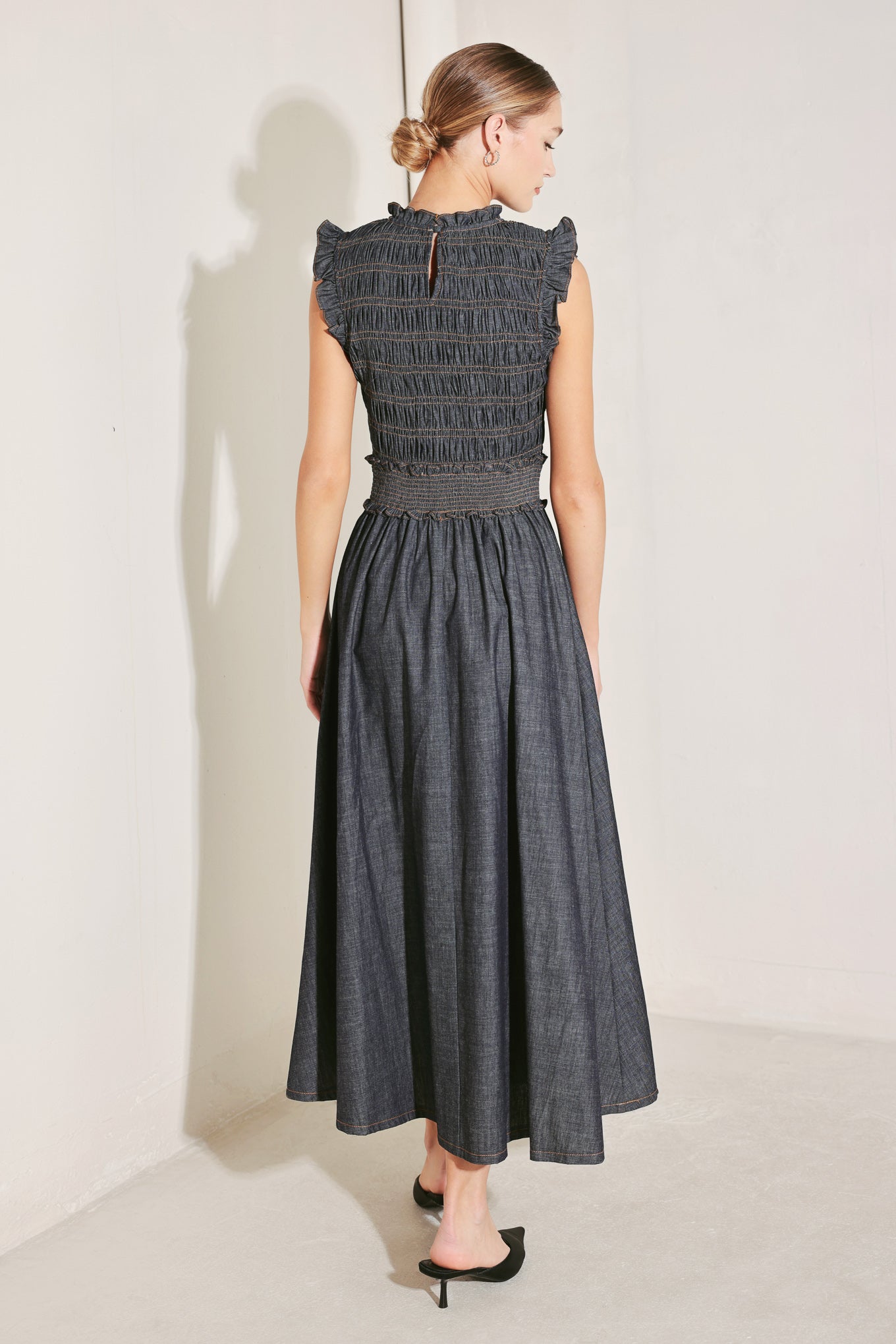Flying Tomato Romantic Reverie Denim Midi Dress