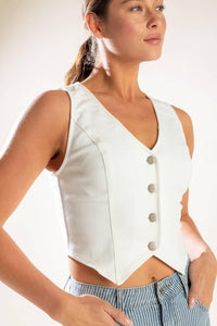 Flying Tomato White Denim Vest