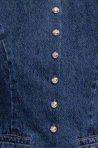 Flying Tomato Coffee Petal Dark Wash Denim Vest