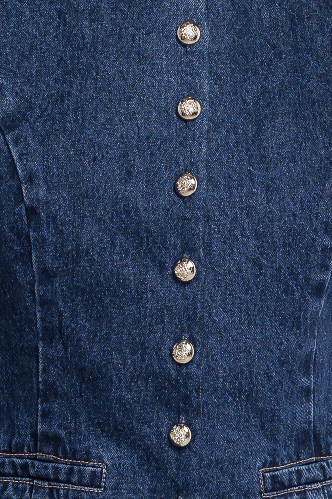 Flying Tomato Coffee Petal Dark Wash Denim Vest