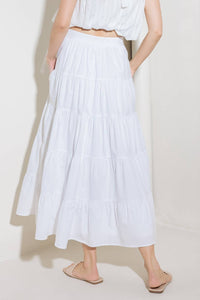 Flying Monkey Simply Spellbound White Woven Midi Skirt