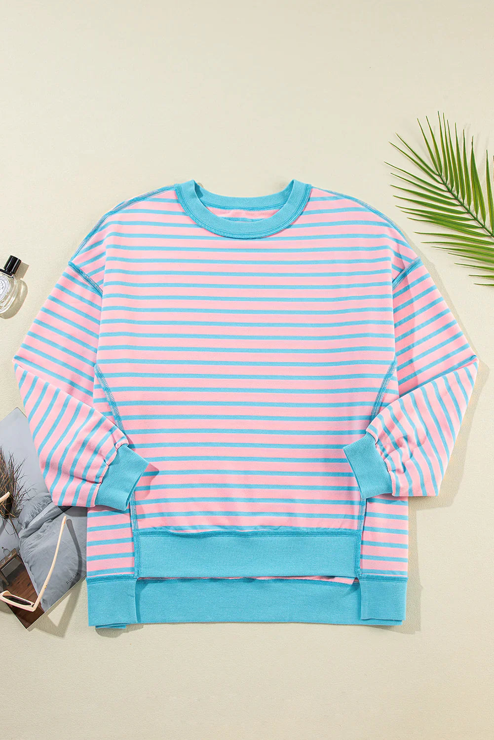 Cotton Candy Drop Shoulder Long Sleeve Top