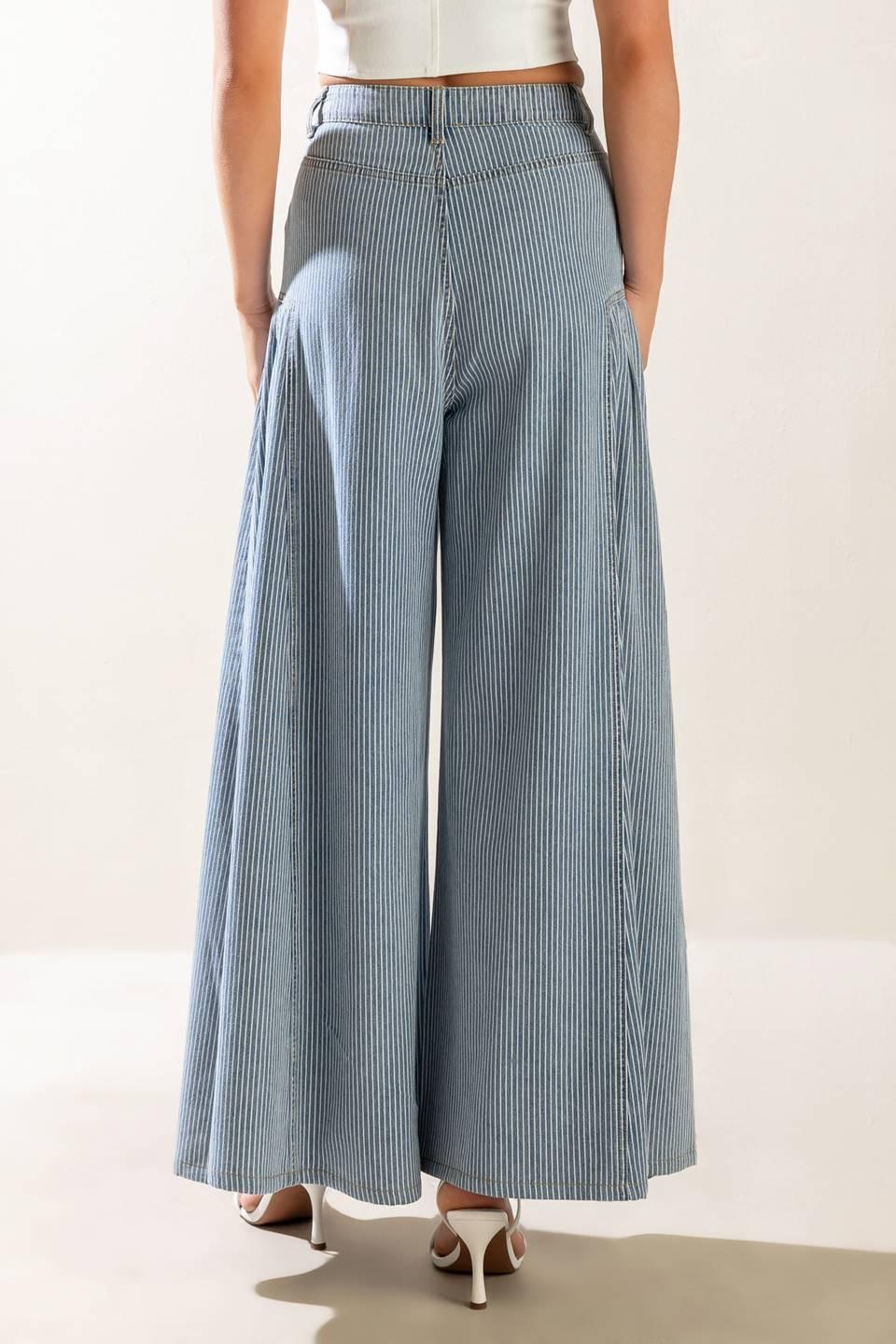 Flying Tomato Rooftop Romance Wide Leg Denim Palazzo Pants