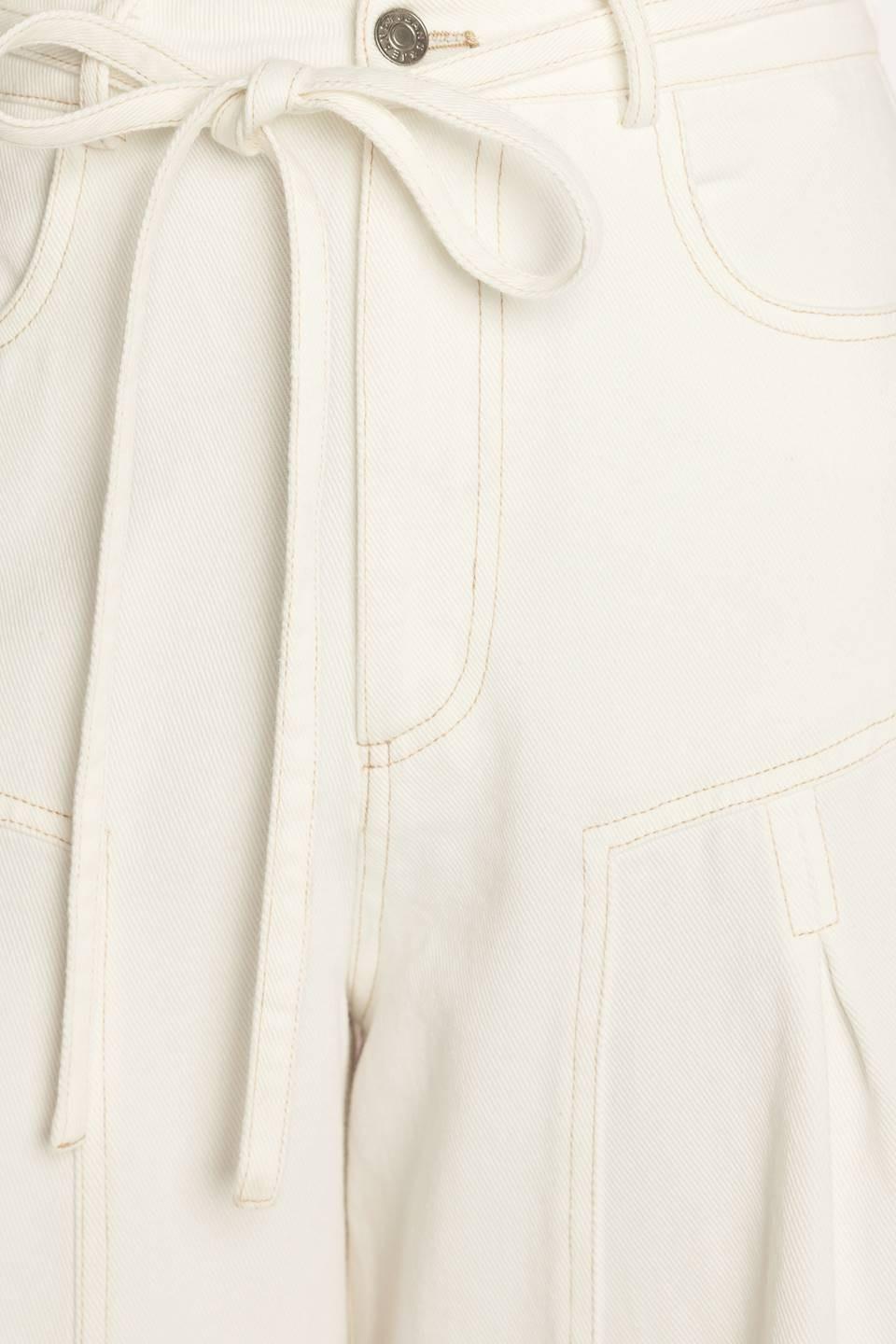 Flying Tomato Every Sunday White Woven Palazzo Pants