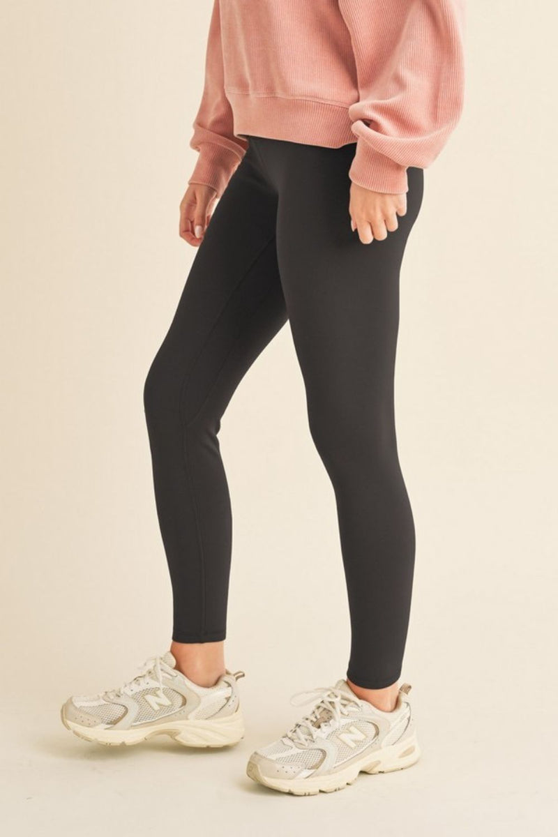 Yelete Fleece Lined High Waisted Black Leggings