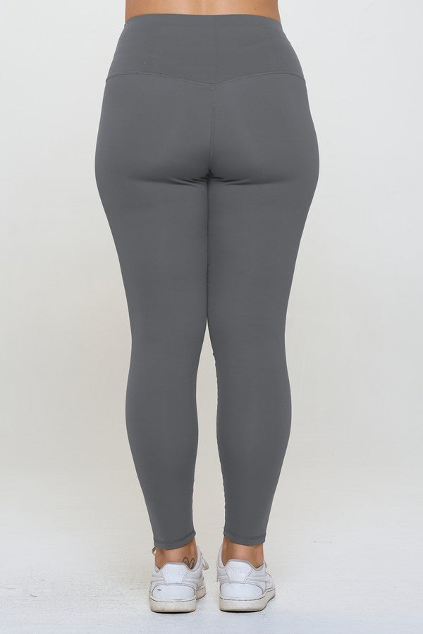 Yelete Active Fleece Lined High Waisted Charcoal Leggings